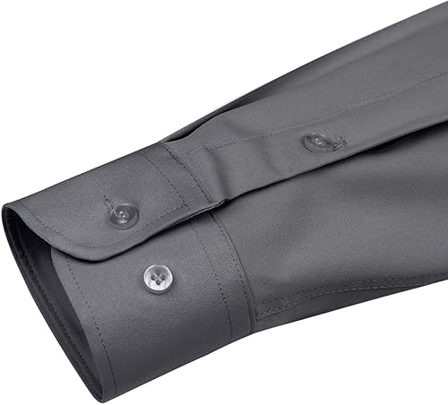 Miniatura 6 de J.VER Camisas de vestir para hombre, de manga larga, elásticas, sin arrugas, formal, para negocios, casual, con botones