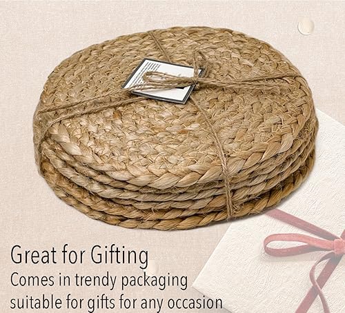 Miniatura 3 de Chardin Home Salvamanteles trenzados de 8 pulgadas, juego de 4, bohemio rústico, absorbente, resistente al calor para sartenes calientes, platos,