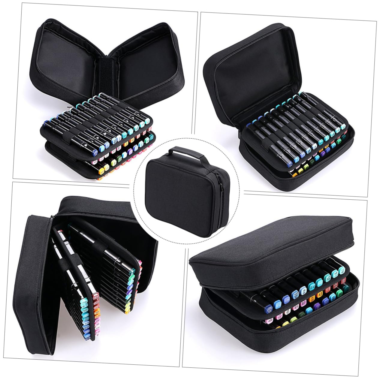 Estuche De Gran Capacidad para Rotuladores Ranuras Protector para Bolígrafos Bolsa De Papelería