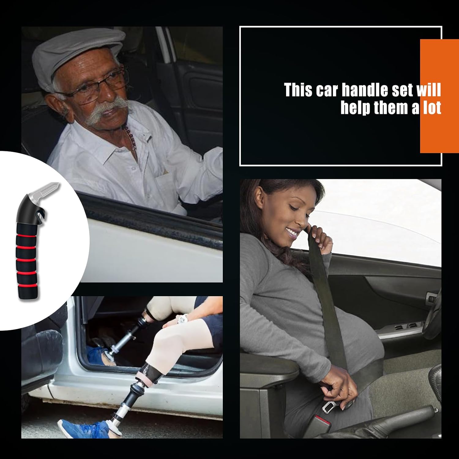 KOUNATSURI Car Handle Assist for Elderly Car Grab Handle Car Door Handle Multifunction Handle Car Door Latch Handle for Seniors and Handicapped(Red) 9 71HwNrmvIJL. AC SL1500