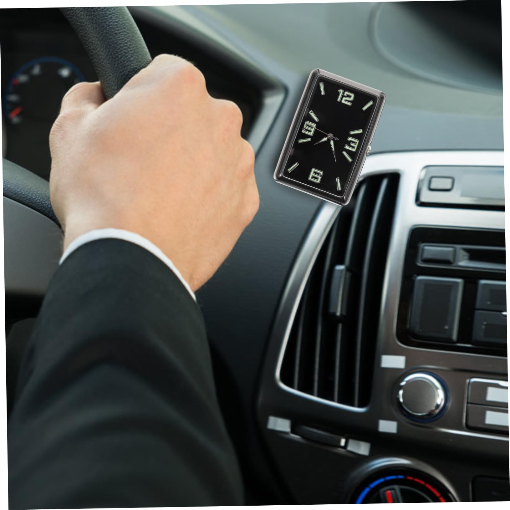 Zerodeko Reloj Para Salpicadero De Coche Estructura Resistente y Estilo Sencillo Adecuado Para Espacios De Trabajo y Hogares