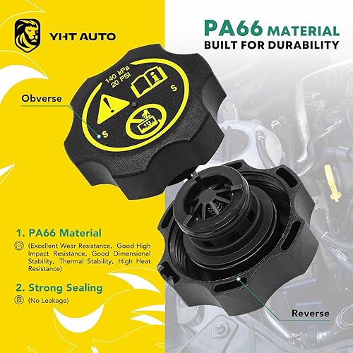 Miniatura 3 de YHTAUTO Tanque de expansión de depósito de desbordamiento de recuperación de refrigerante del motor con tapa presurizada para Chevrolet Cruze 10-16,