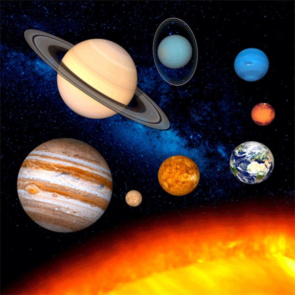 3D Lenticular Postcard - Solar System - 8x8 Greeting Card - Maxi