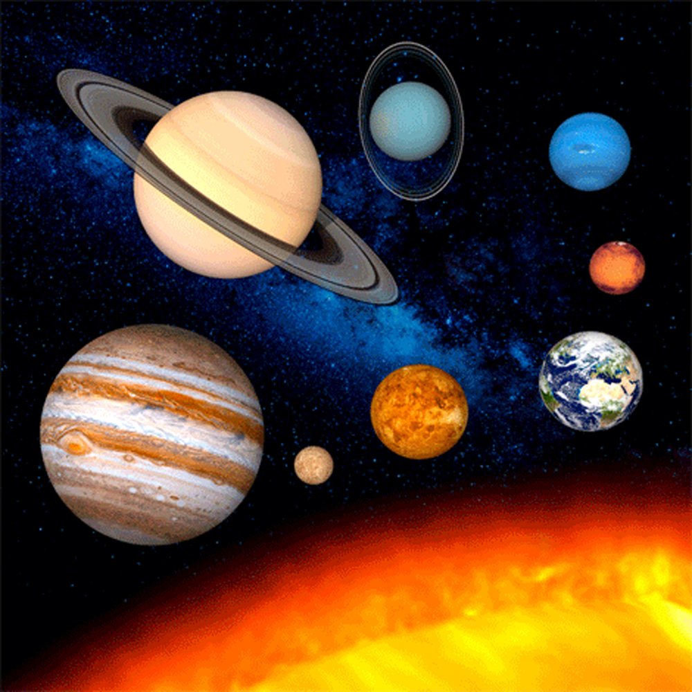 3D Lenticular Postcard - Solar System - 8x8 Greeting Card - Maxi