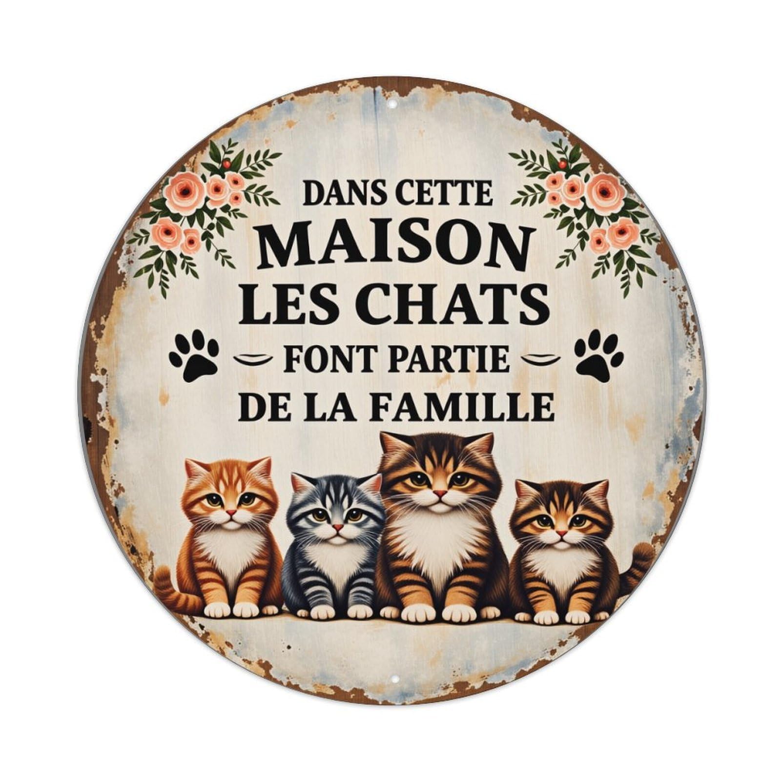 Cats Are Family Sign Metal Tin Sign Vintage Garden Bedroom Cafe Bar Man Cave Home Wall Decor Metal Poster 8x8 inches