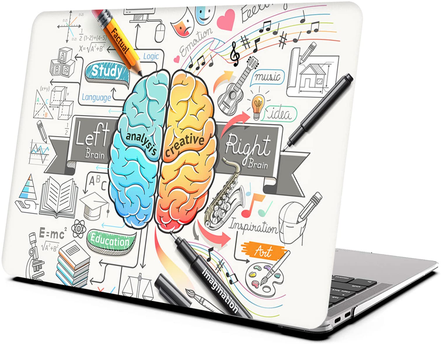 Funda Compatible con MacBook Air 13 Pulgadas 2020 2021 2022 M1 A2337/A2179,Carcasa Rígida Protector de Plástico Cubierta & EU Teclado Cubierta & Pantalla Protecto,Cerebro Izquierdo y Derecho 1