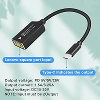 GINTOOYUN PD65W Lenovo Négyzetes USB-C Töltőkábel Laptopokhoz, Telefonokhoz és Tabletekhez - 18cm Univerzális Adapter 65W Teljesítménnyel 5