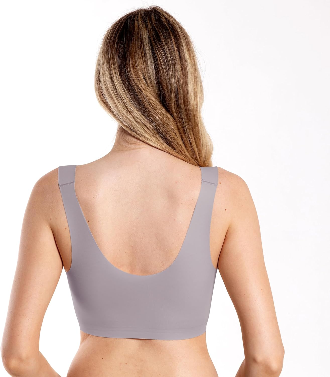 Floatley to The T-Shirt Scoop Neck Bra for Women, Silky Comfort Wirefree Seamless Grip Band Pullover Bra with Removable Pads - Image 3