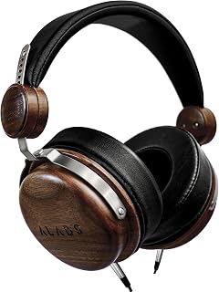 ALABS Over-Ear Wired Closed Back Headphones, Natural Wooden Closed-Back Headset with self Adjustable Headband, Audiophile Headphone with 50mm Drivers and 32Ω impedance for PC Tablets Smartphone