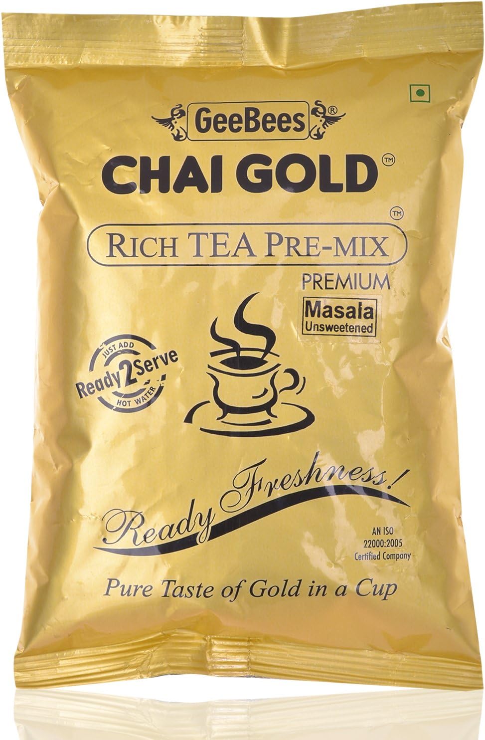 GeeBees Chai Gold Instant Premix Masala Tea Low Sugar, 500 g
