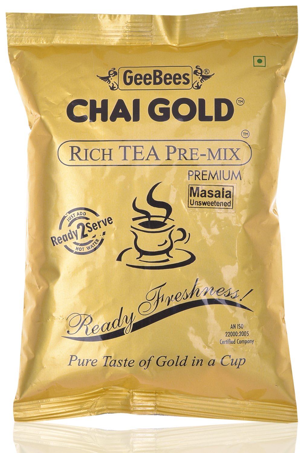 GeeBees Chai Gold Instant Premix Masala Tea Low Sugar, 500 g
