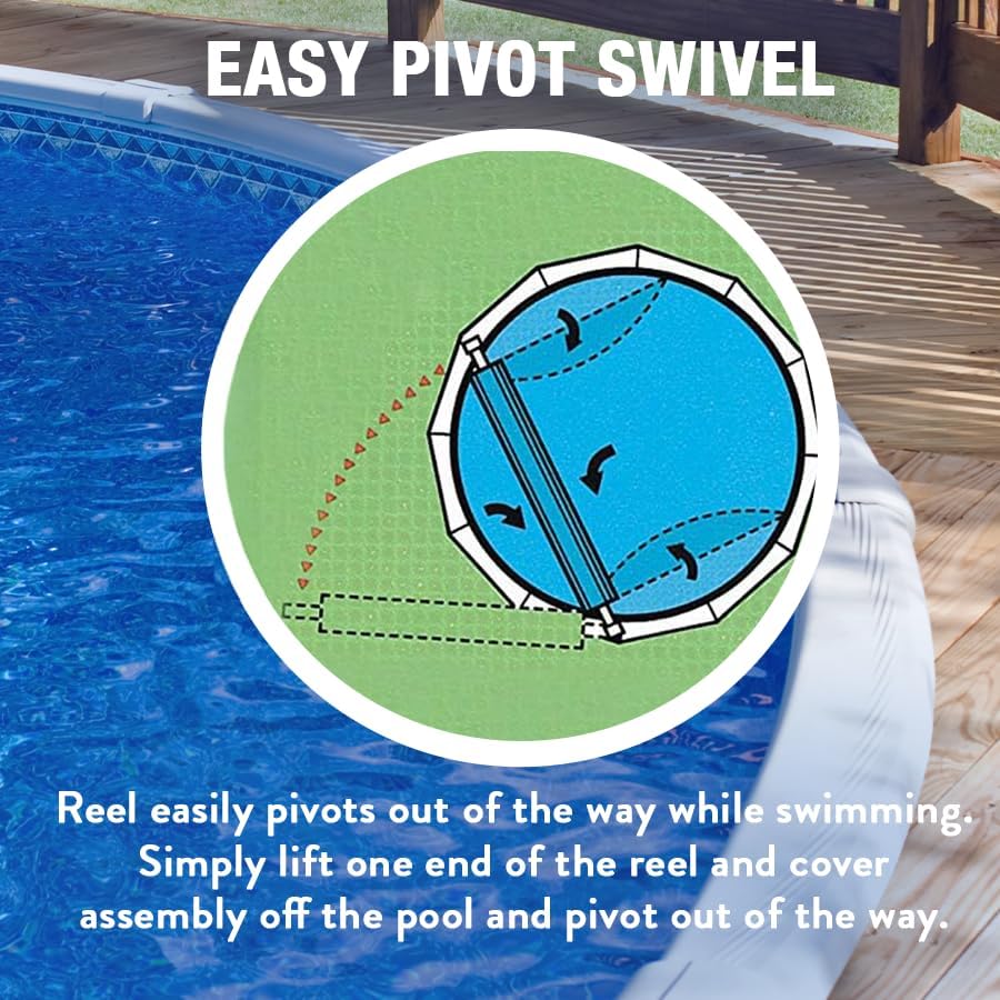 Doheny's Above Ground Solar Cover Reel Systems (Fits Pools Up to 24' Wide, Deluxe Wheel)