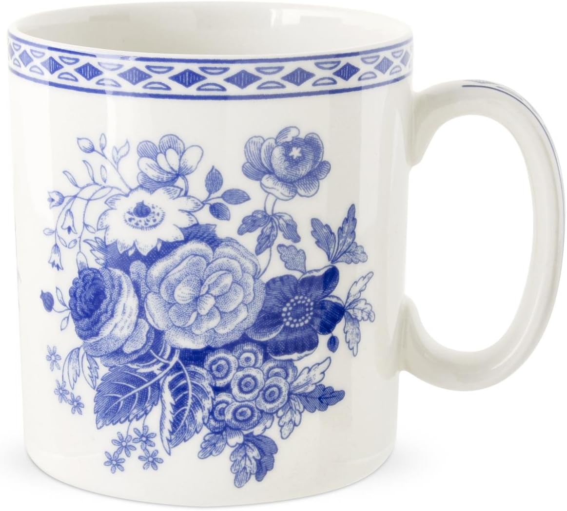 PortmeirionHome & Gifts Mug-Archive Rose, Blue & White, 1 Count (Pack of 1)