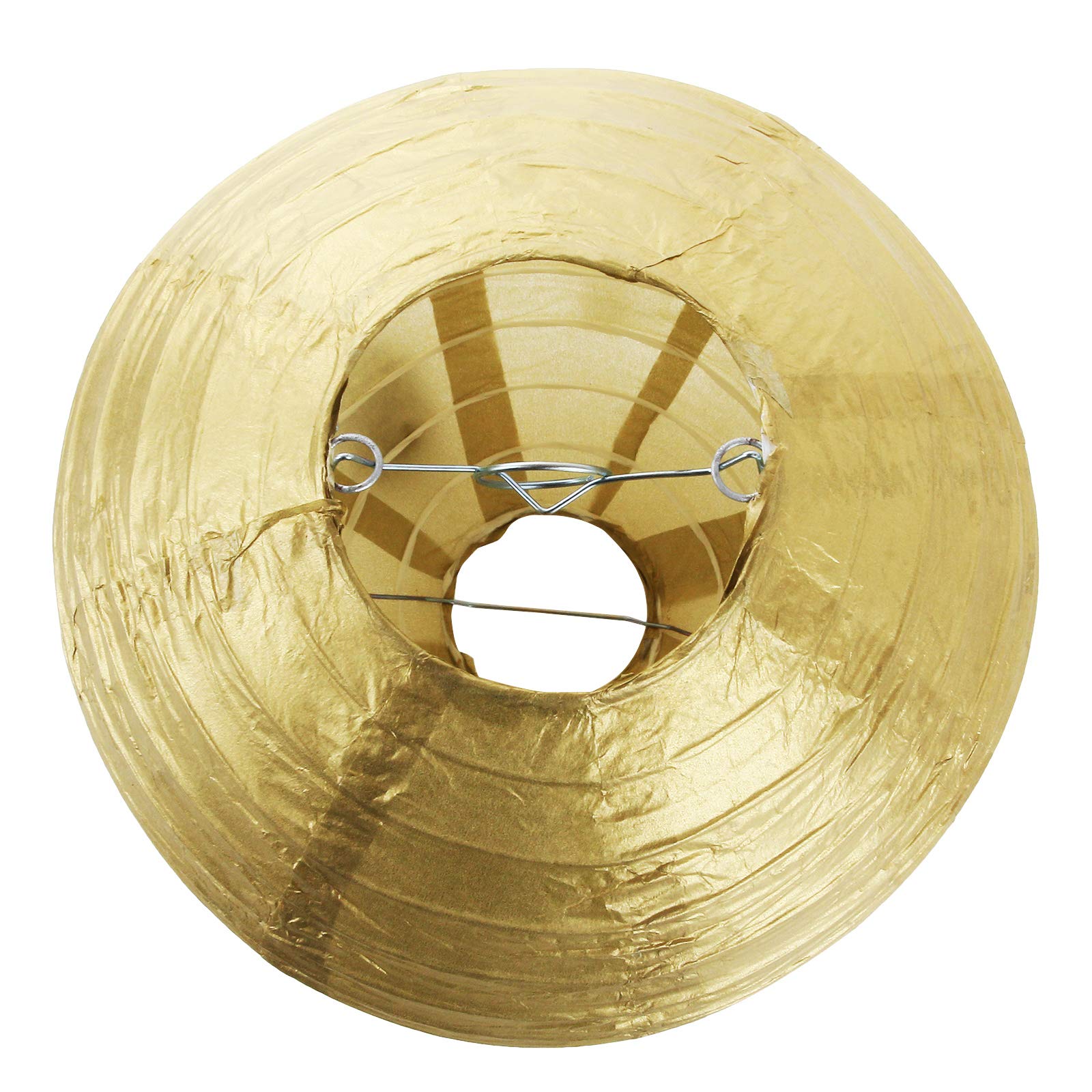 STARVAST 20 lanterne di carta, carta lampione per matrimoni, compleanni, Natale, feste ed eventi, assortite di dimensioni rotonde (6", 8", 10", 12") - oro