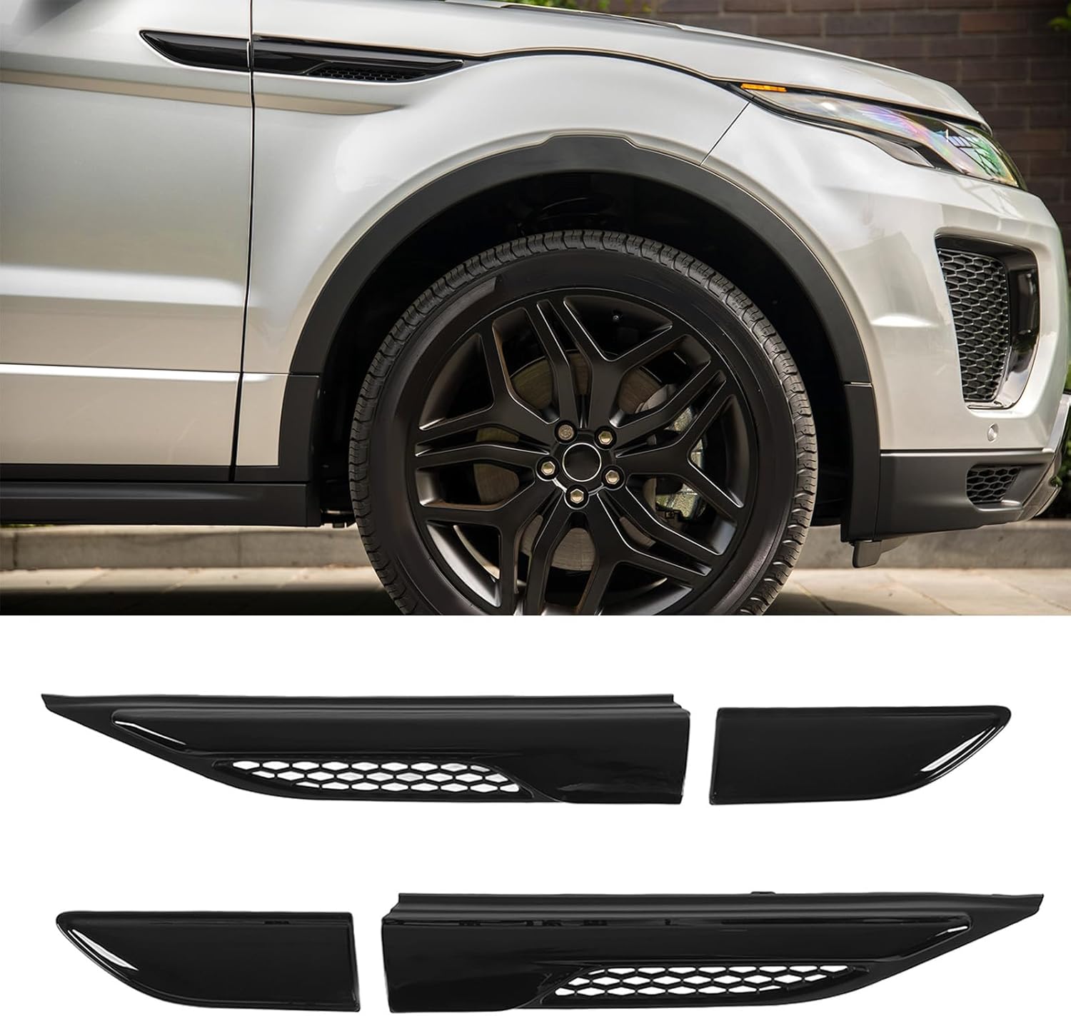 Side Vent Air Grille Trim for Evoque L538 4pcs Gloss Black ABS PC Material LR027321 Replacement