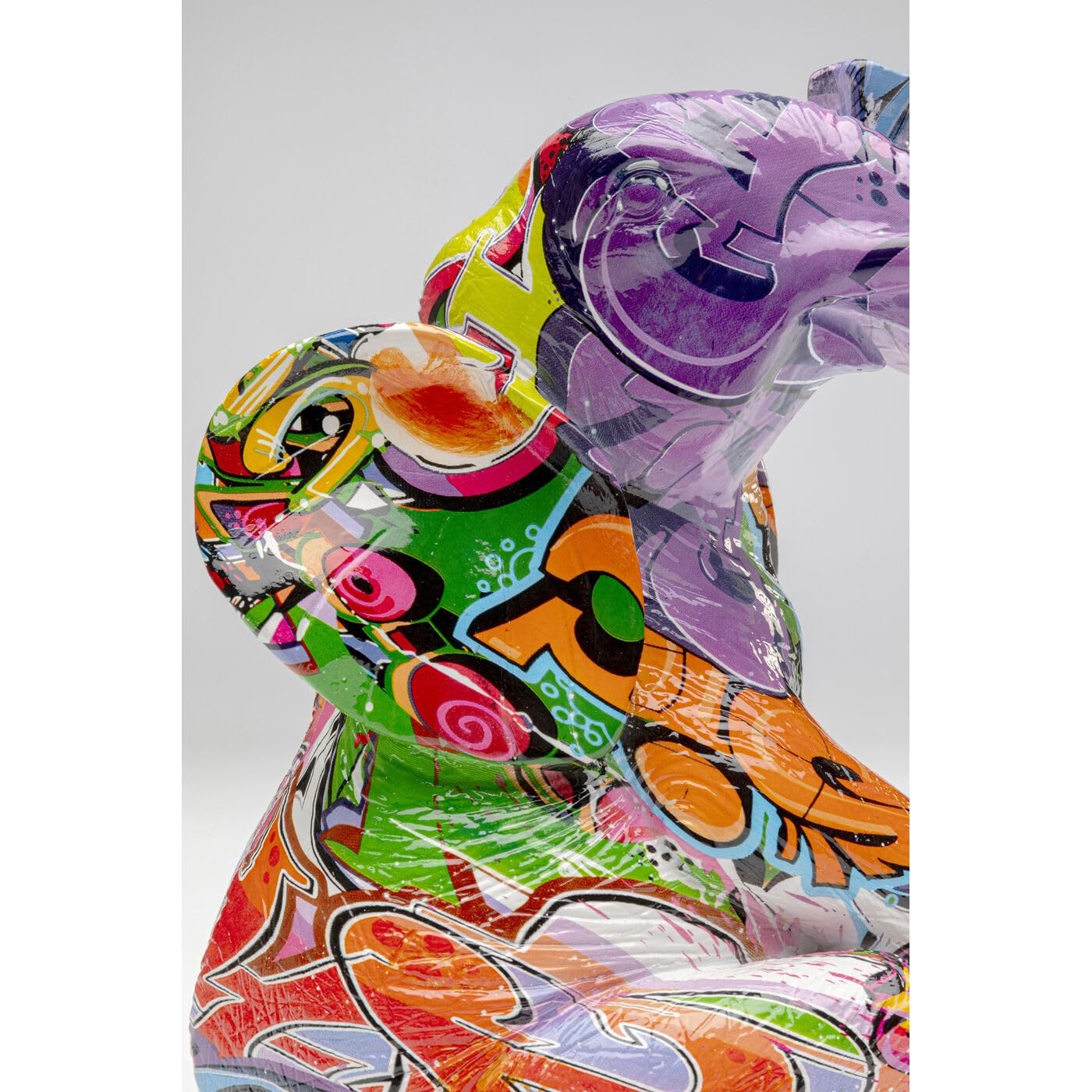 Kare Design Deko Elefant Zirkus Graffiti (2/Set), Mehrfarbig, Tiermotiv, Accessoire, Wohnzimmer, Deko für Regale oder Sideboards, Deko Skulptur, 22x50x18 cm (H/B/T)