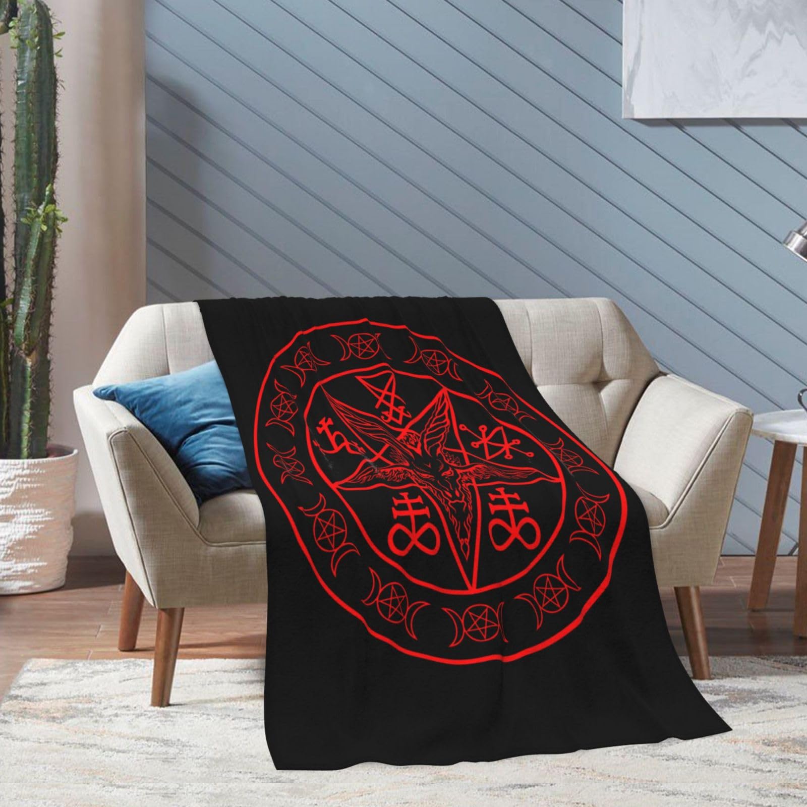 Amazon.com: SARA NELL Satanic Wiccan Symbols Goat Blanket,Super