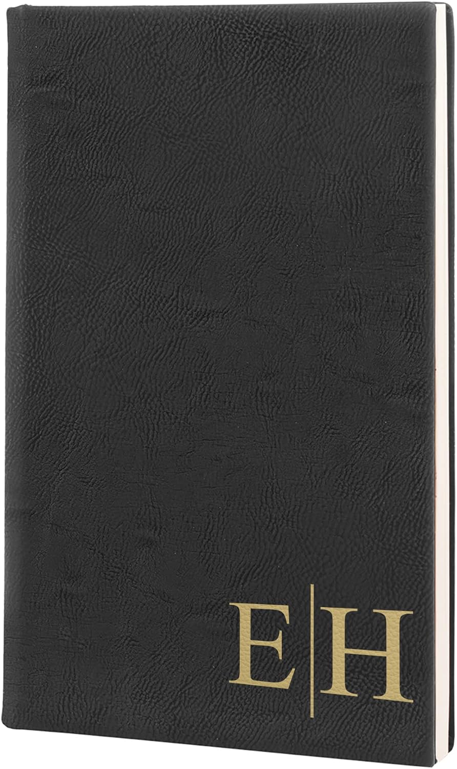 Personalized Monogram Leatherette Unlined Paper Sketch Book