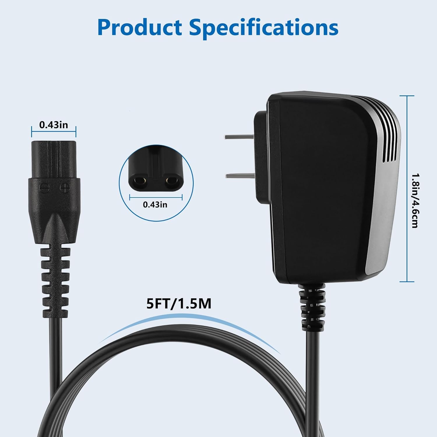 Chargeur One Blade Chargeur AC Compatible Tondeuse Manscaped Lawn Mower 2.0/ 3.0 - Entrée 100-240V, Sortie 5V 1A Chargeur Rasoir Philips Oneblade