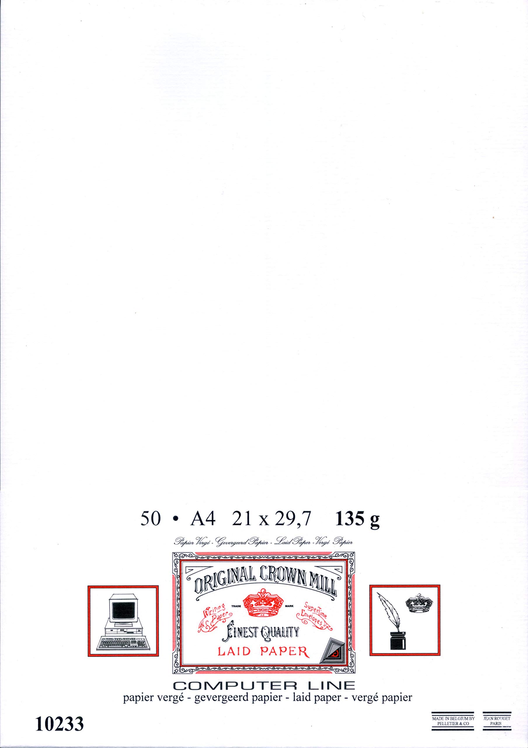 Original Crown Mill Plus Haute Qualité par ordinateur Papier A4 Blanc 135 g Lot de 50