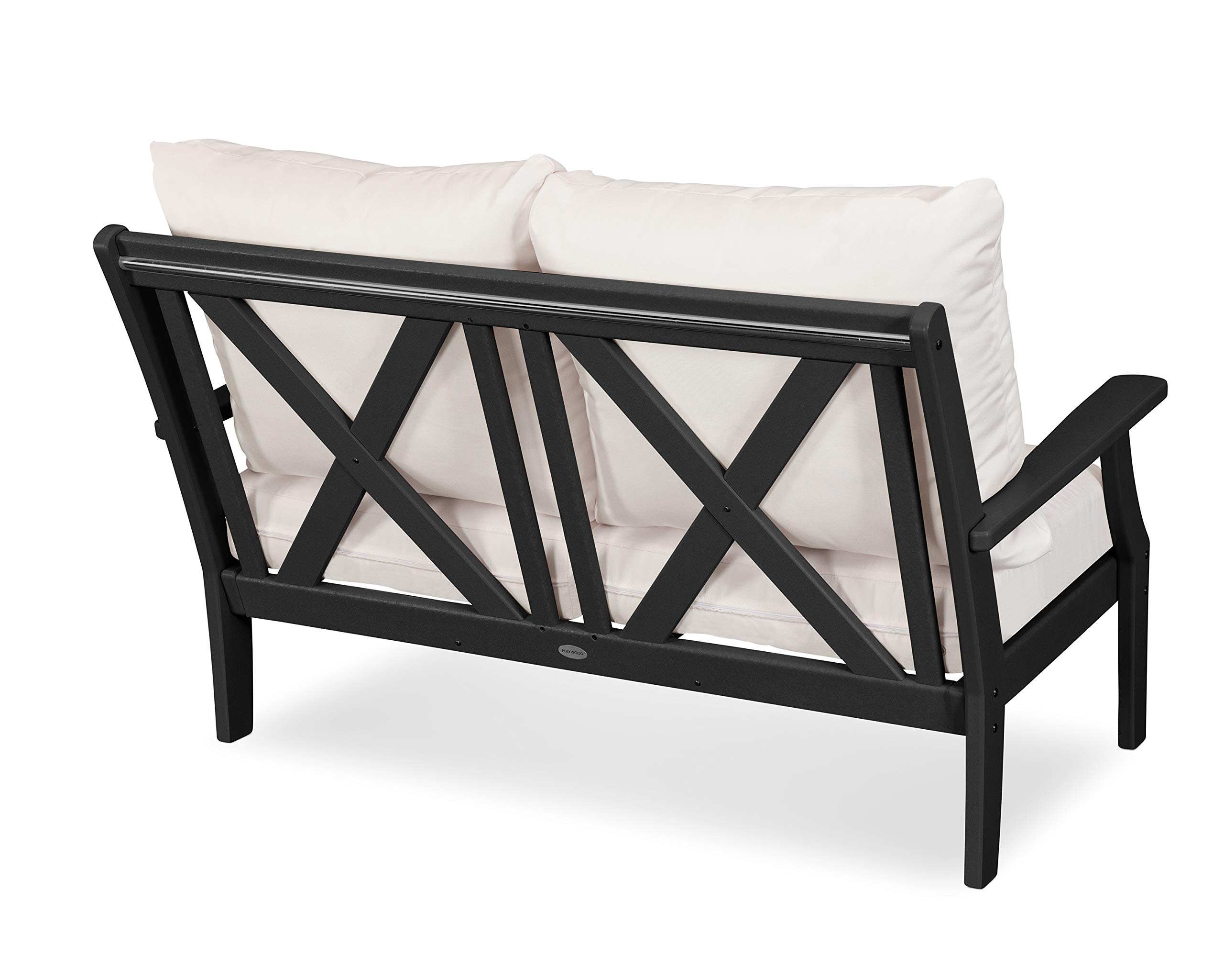 Amazon.com: POLYWOOD® Braxton Deep Seating Settee, Black/Grey Mist