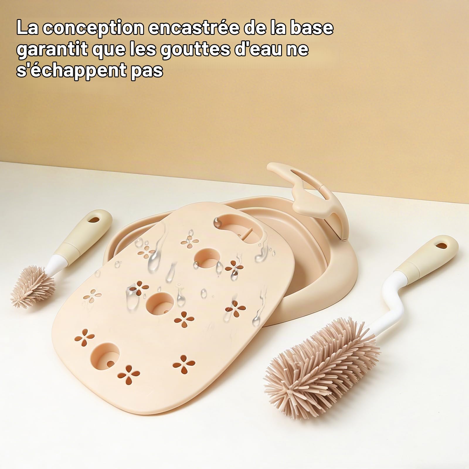 Egouttoir Biberon Bebe avec Goupillon Biberon,Amovible Séchoir pour Bébé Bouteilles Utilisé pour Sécher Les Biberons et Les Tétines