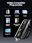 MOVE SPEED 512GB External SSD 560MB/s Read Speed, USB 3.2+USB C Dual Ports External Drive, Portable SSD 3-Stage Push-Pull Design for iPhone 15/16 Series/Mac/Android Phone etc