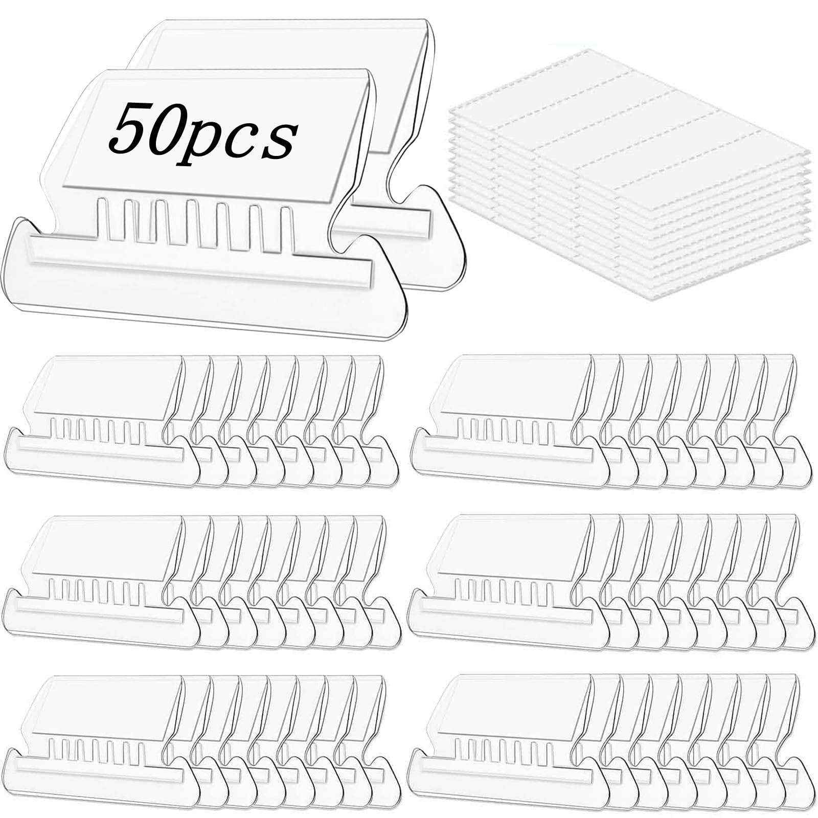 Folder Labels,50+50 Sets of Hanging Folder Label Tabs and Inserts for Hanging Folders for Quick Identification, (2 in， Clear)