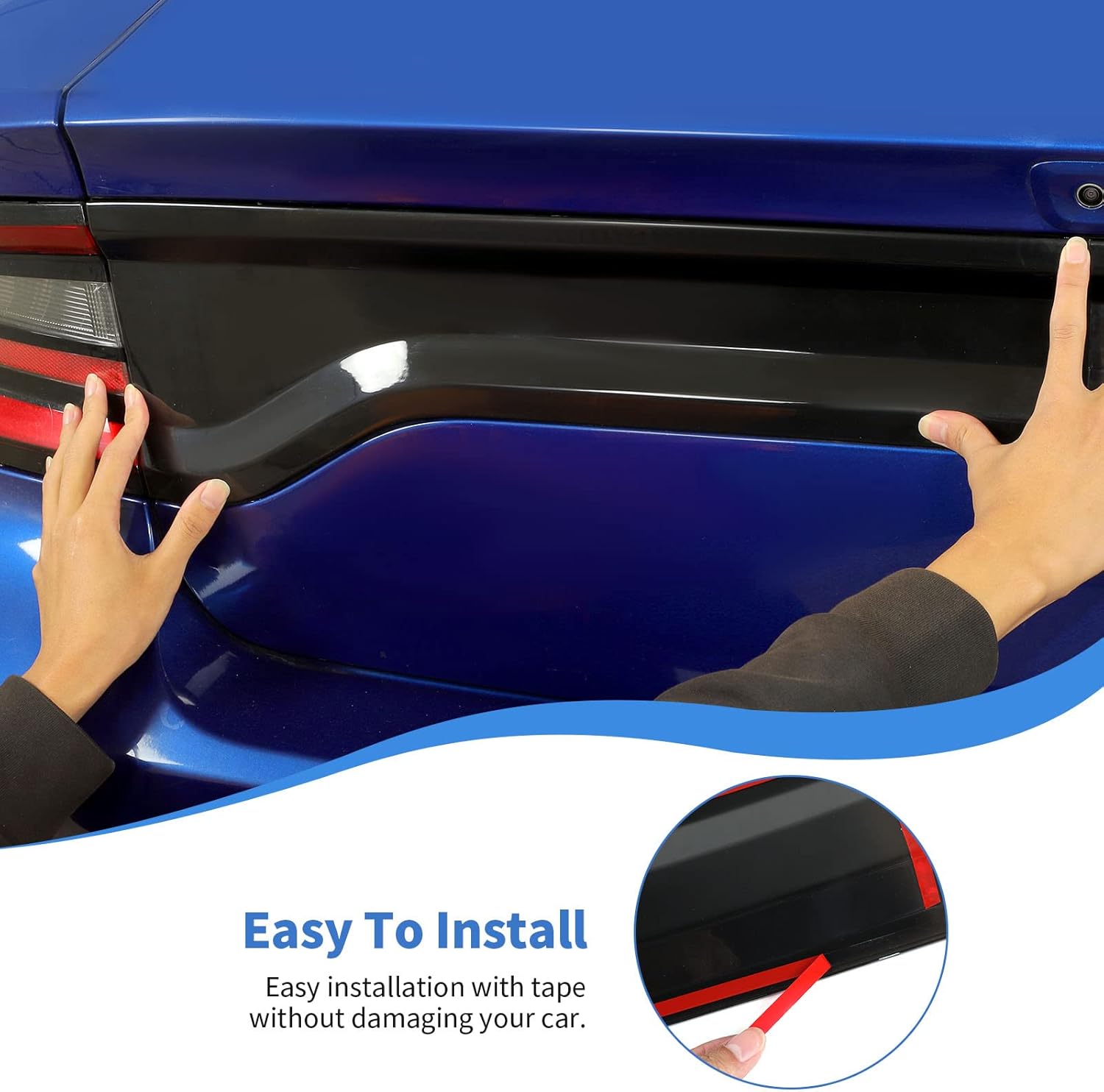 JeCar Smoked Tail Light Covers Rear Brake Light Guards Exterior Accessories Compatible with Dodge Charger 2015-2024, Smoked Black