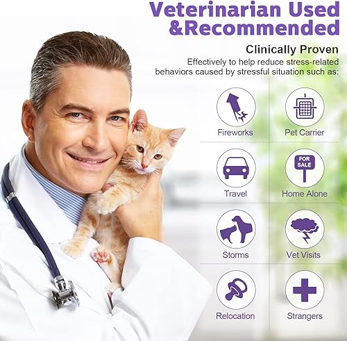 Miniatura 4 de Weewooday Collar relajante para gato, 2 piezas, con colgante ajustable, reduce la ansiedad para cachorros, gatos, reduce la agresión por estrés y