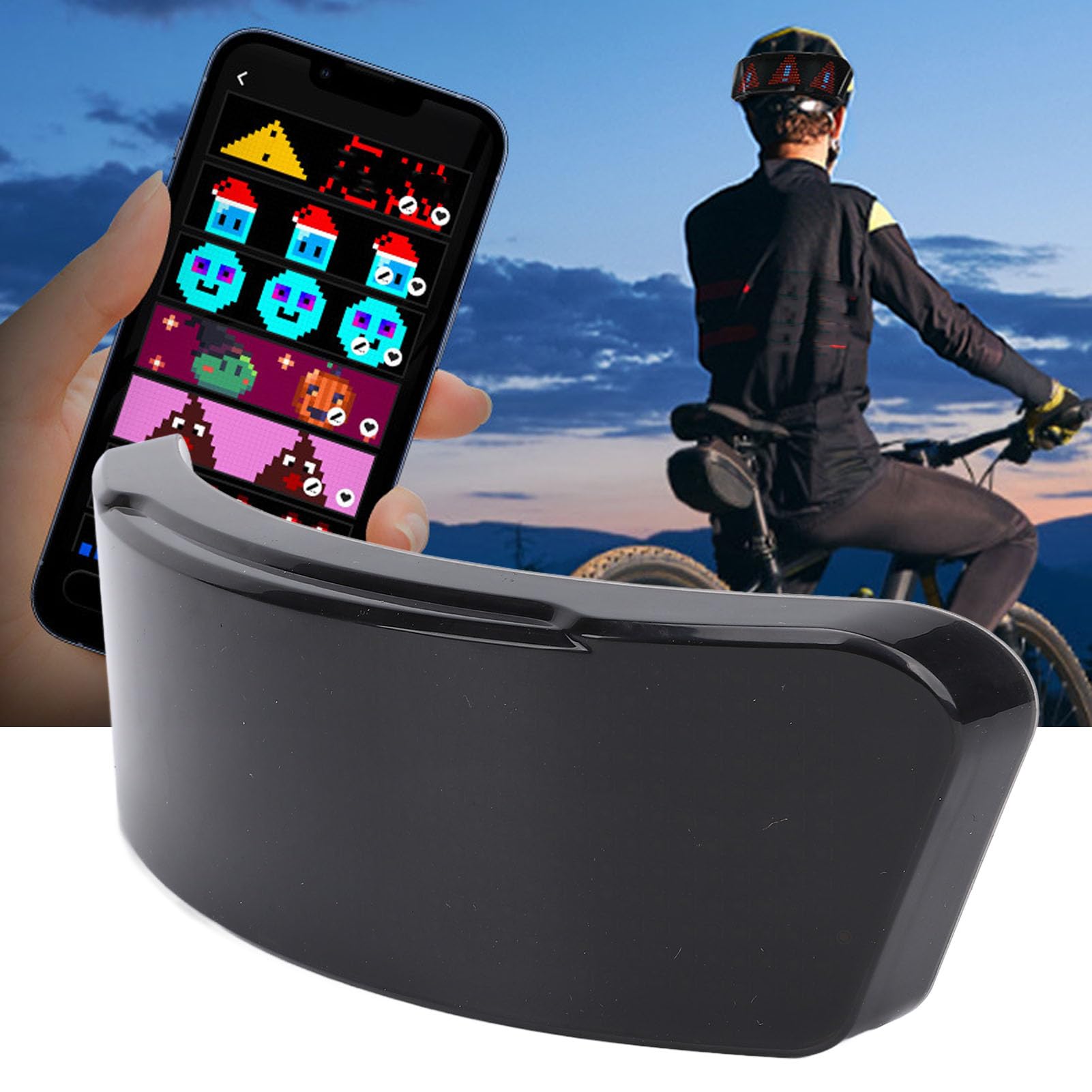 Kit de lumière LED sans Fil pour Casque de Moto, contrôle par Application Bluetooth, lumière Froide colorée pour l'équitation de Nuit, Cyclisme, Ski, matériau PVC Solide