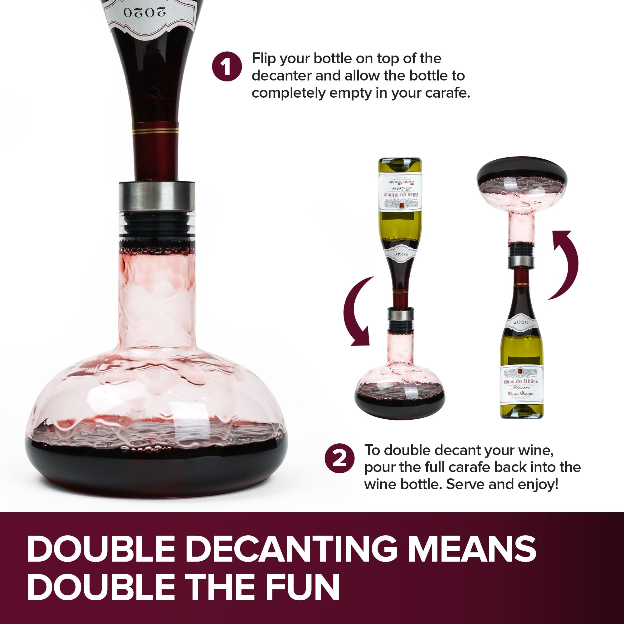 Wine Decanter With Aerator RETROBAR Premium Crystal Wine Decanter With ...