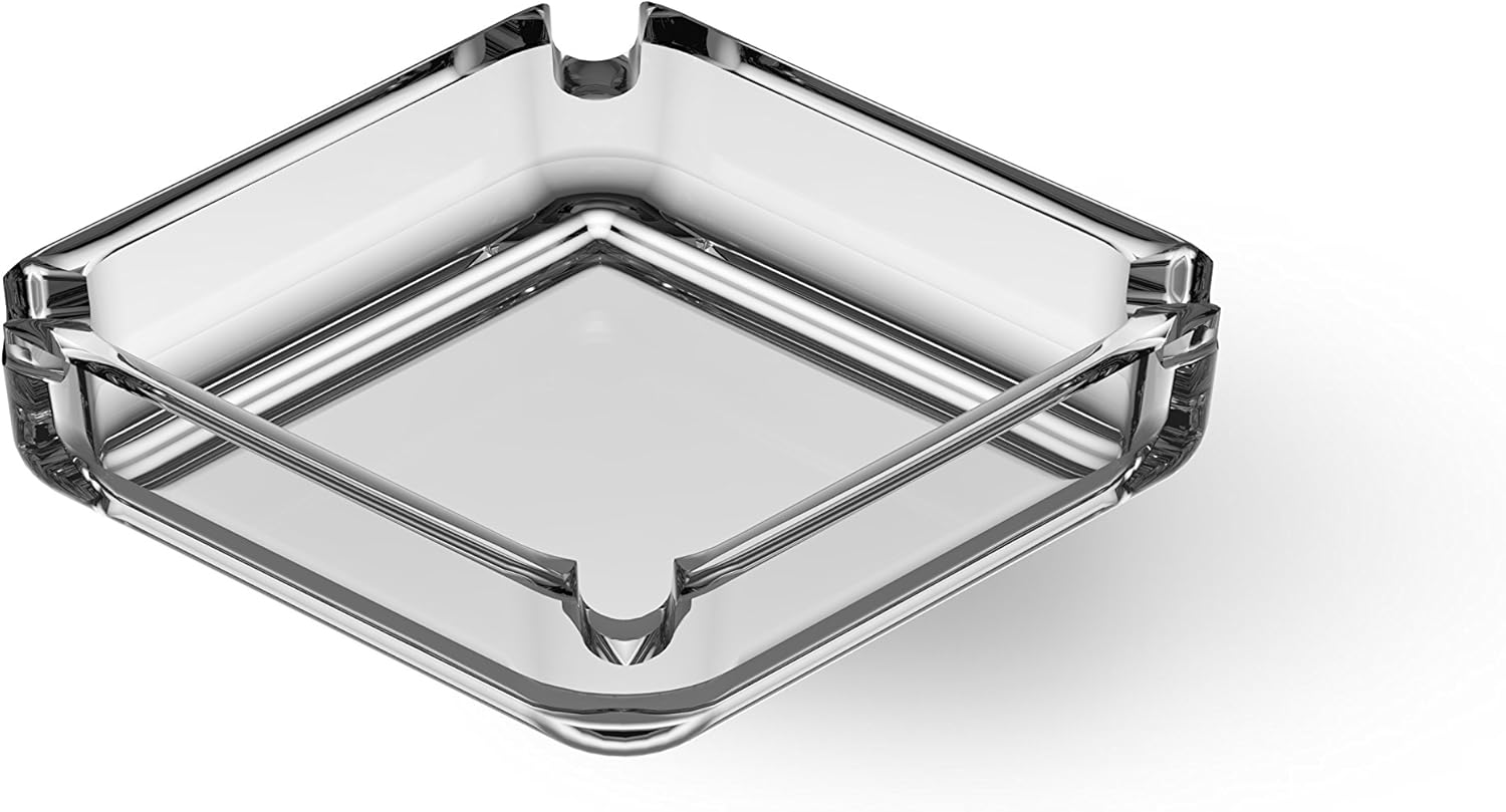 Incrizma Glassware Imported Square Glass Ashtray (Clear, 2) Amazon.ca