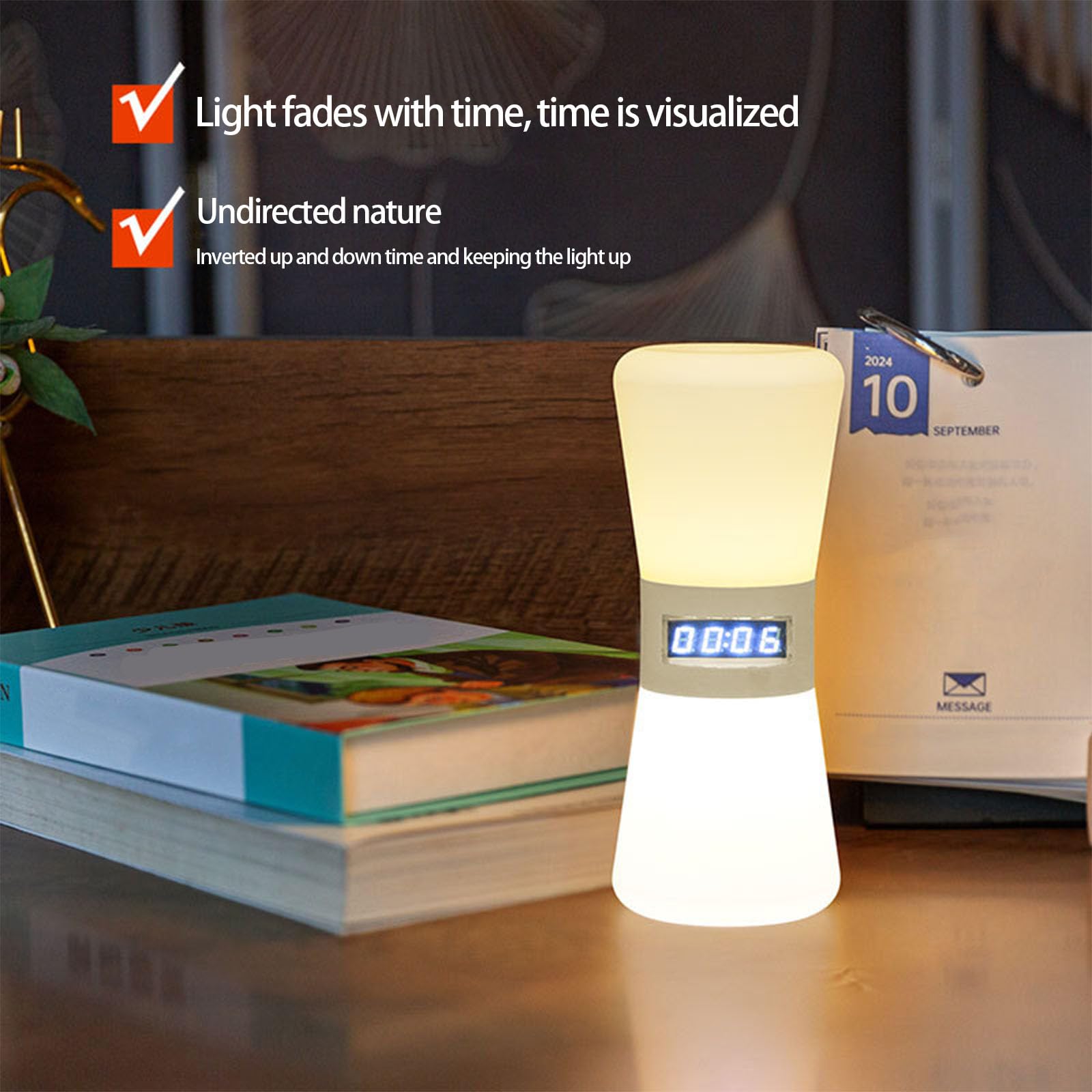 Temporizador de Reloj de Moderno, LED Visual, Seguimiento del, Dispositivo Recargable silencioso, Temporizador para, Cocina y Dormitorio, Reloj de Digital silencioso