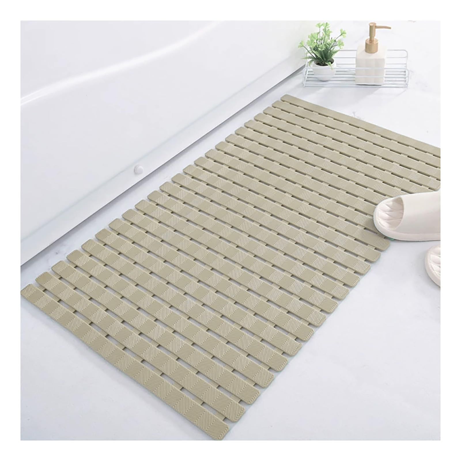 Robust Badewannenmatte rutschfest Kinder, Sicherheits Antirutschmatte Badewanne Senioren für Kinder Maschinenwaschbar Duschmatte Badewanne rutschfest Duscheinlage,Beige,50x80cm/20x31in
