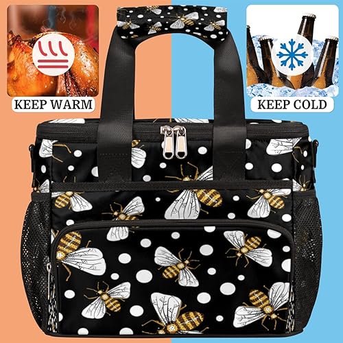 Miniatura 5 de Mularoka Queen Bee - Lonchera grande dorada con aislamiento, suave y refrigerante, para adultos, hombres y mujeres, lonchera reutilizable a prueba