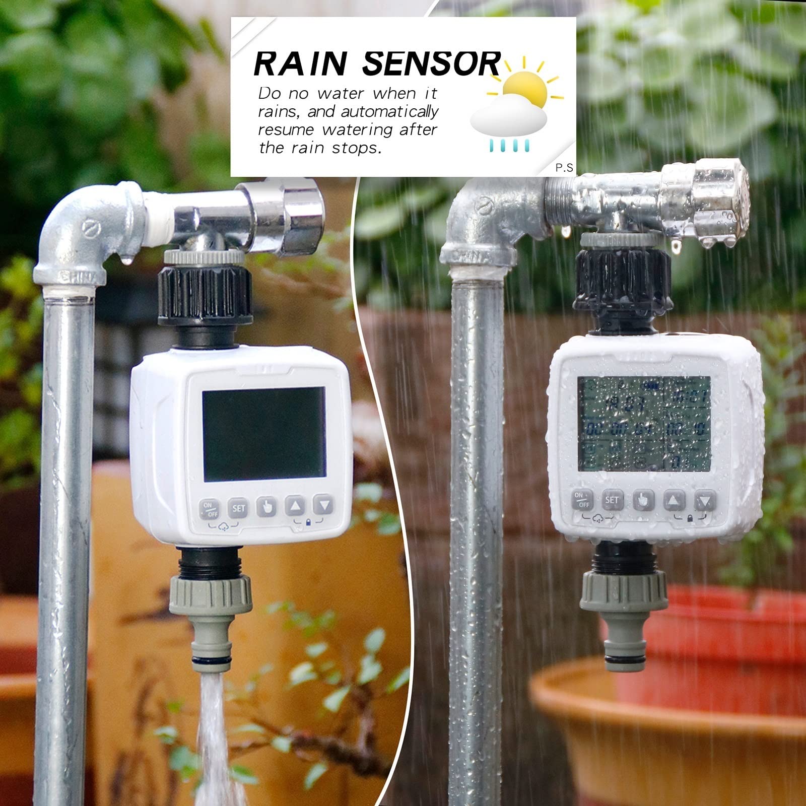 Kit di irrigazione a goccia automatica di irrigazione automatica Home Drip Drip Irrigation Kit System Sprinkler con controller intelligente for il giardino bonsai interno per Piante in Vaso da Esterno