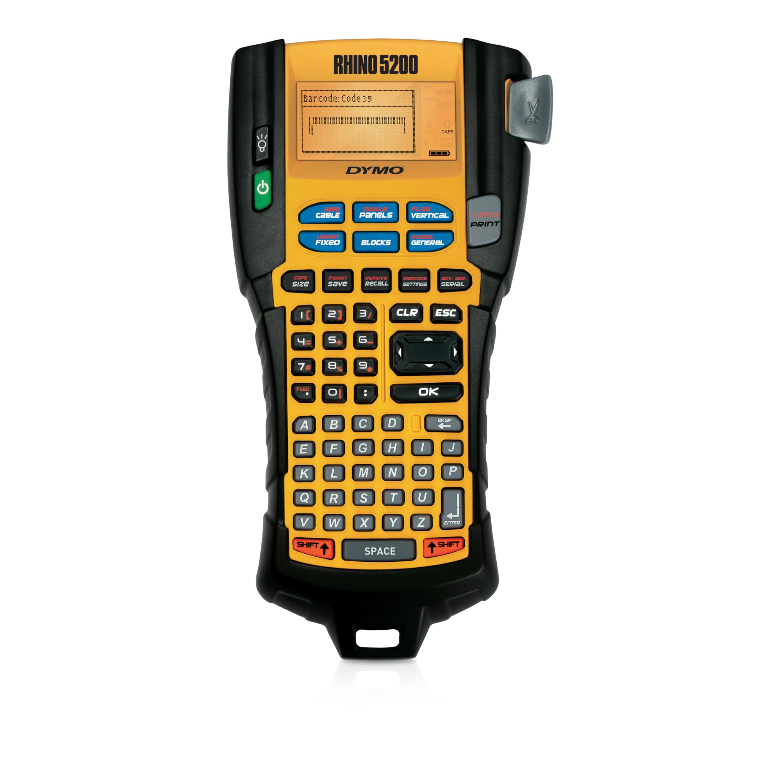 DYMO 5200 Rhino Etichettatrice industriale multiuso | Tastiera ABC | Giallo