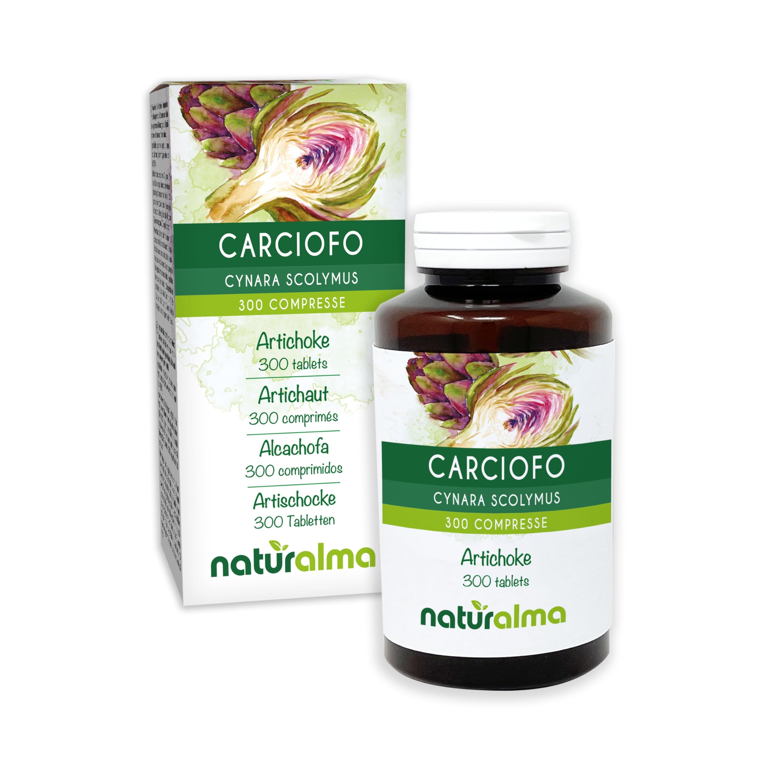 Karczoch zwyczajny (Cynara scolymus) liście Naturalma - 150 g - 300 tabletek - Suplement diety - Naturalne i Wegańskie