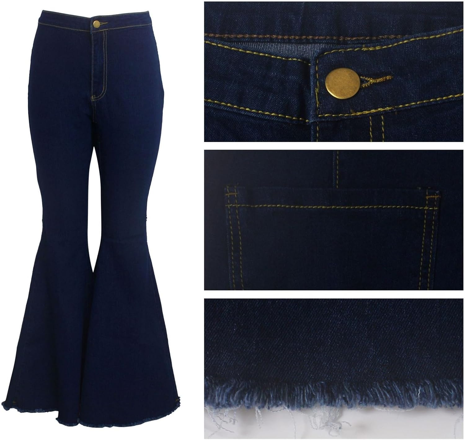 Bell Bottom Jeans for Women High Waisted Skinny Ripped Destroyed Flare Classic Denim Pants Fashion - Image 5