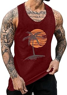 Men's Tank Top Tank Top Hooded Tank Shirt Muscle Shirts, Male Summer Tops Tank Shirt Baggy Tank Top O Neck Sleeveless Tank Shirt Plain Shirt Button Shirts T-Shirt Stringer Shirt Bodybuilding