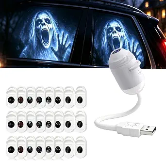 USB-Powered Halloween Car Window Projector with 24 Patterns