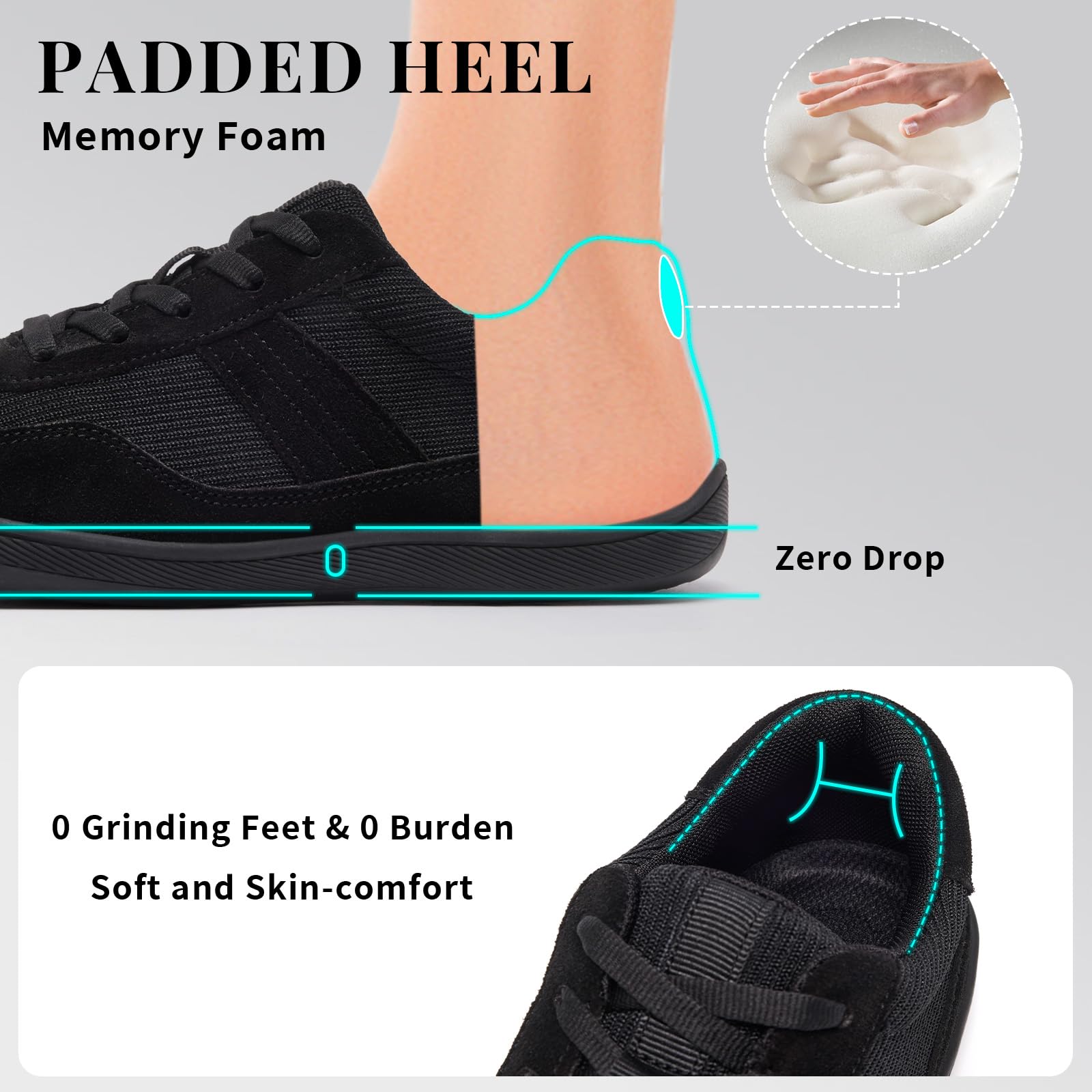 Zapatillas Barefoot Mujer Ligeras Running Zapatos Caja de Dedos Transpirables Sneakers Suela Cero Drop | No Deslizantes Zapatos Transpirables Soporte de Arco Sneakers Suela Cero Drop