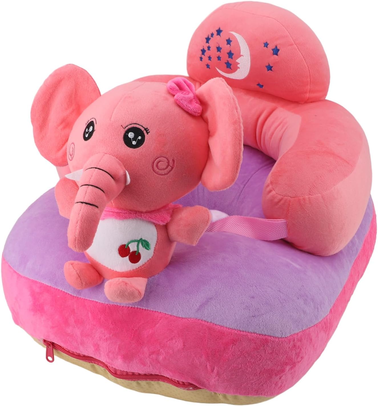 Haofy Plush Cartoon Baby Support Seat, Adjustable Angle, Stable for Children Learning to Sit at Home (Calf Elephant)