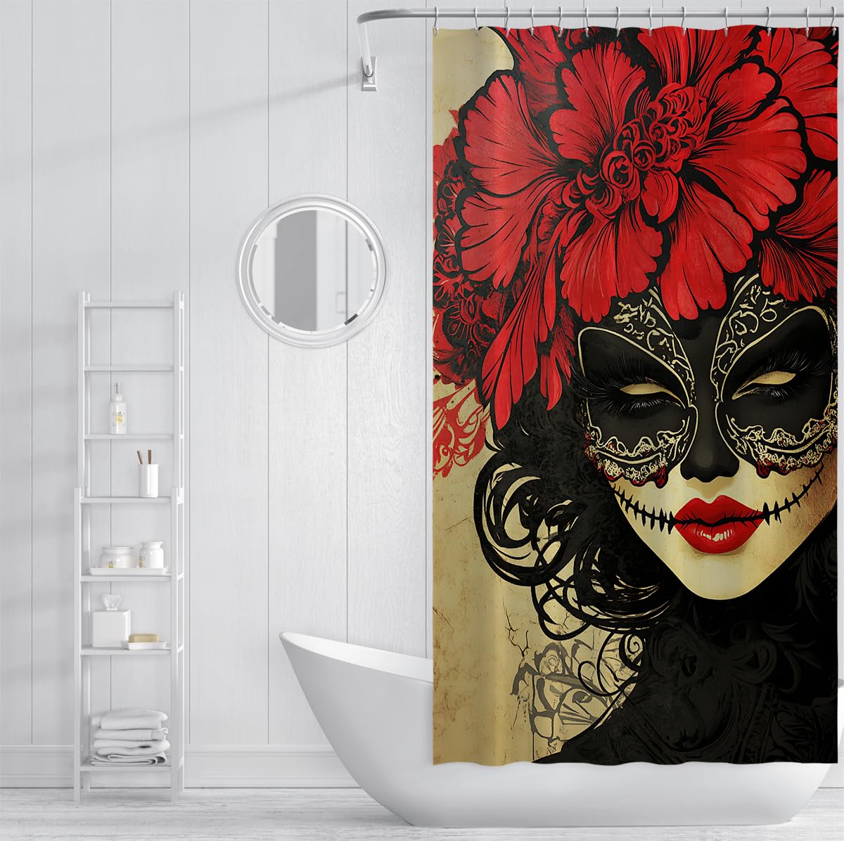 Tende Doccia Scheletro Spettrale Gotico Halloween 150x200cm