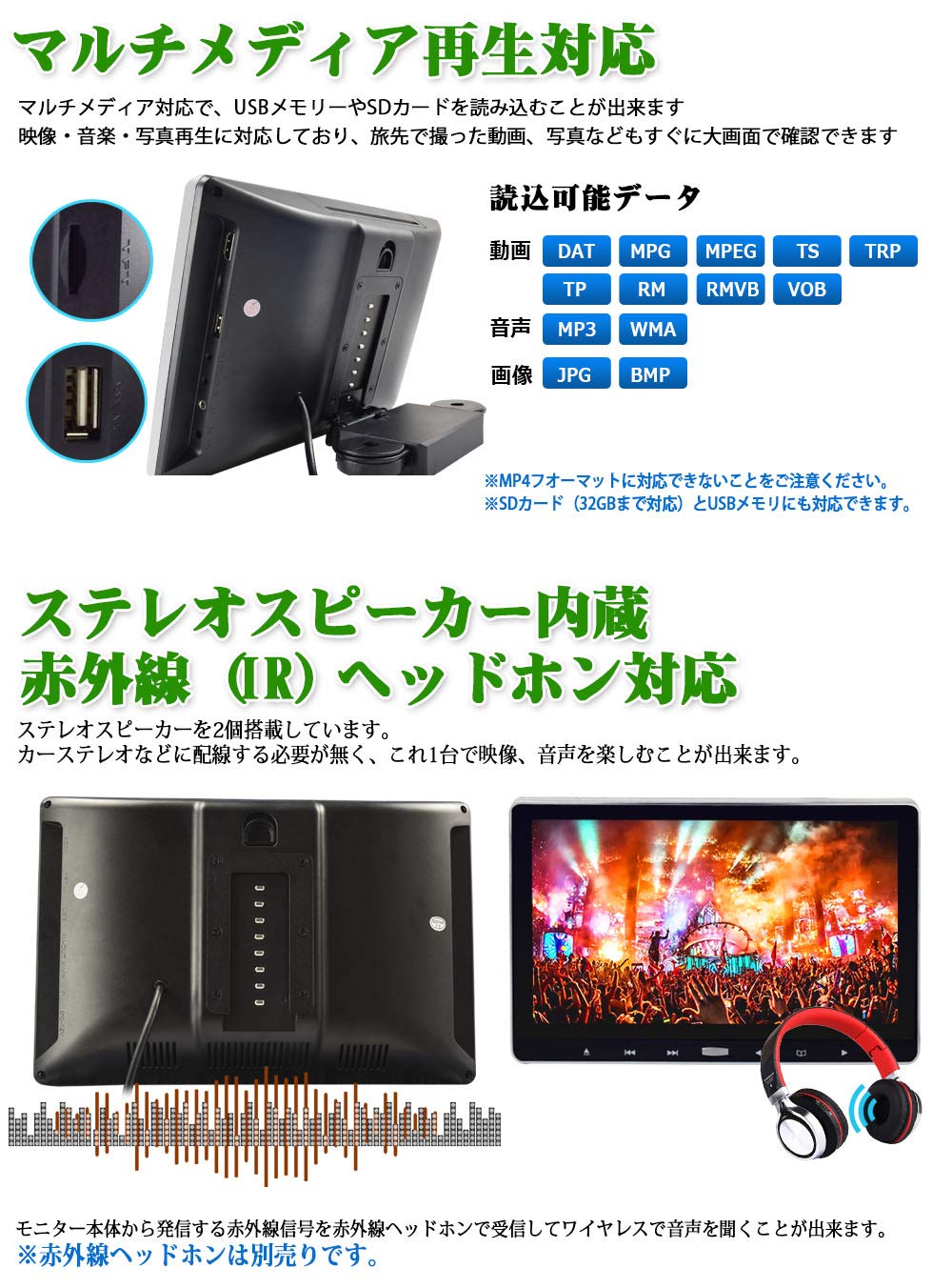 2021年型　耐震デバイス搭載11.6インチヘッドレストモニター　3台 Amazon | 2021年 耐震搭載11.6インチヘッドレストモニター このモデル
