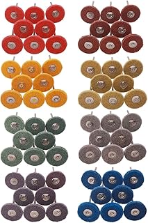 80 Pack Buffing Wheels, Rocaris 1“ Abrasive Buffing Polishing Wheels Burr for Rotary Tools-1/8" Shank 120 Grit, 150 Grit, 180 Grit, 240 Grit, 320 Grit, 600 Grit, 1000, Grit 3000 Grit