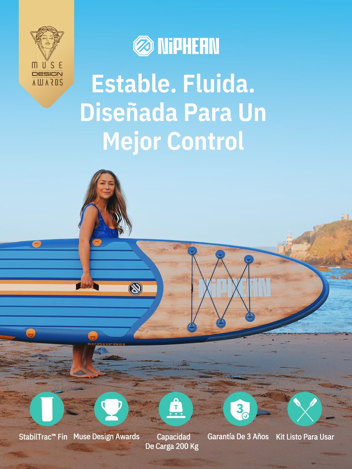 Niphean Tabla Paddle Surf Hinchable con Accesorios 320cm Sup