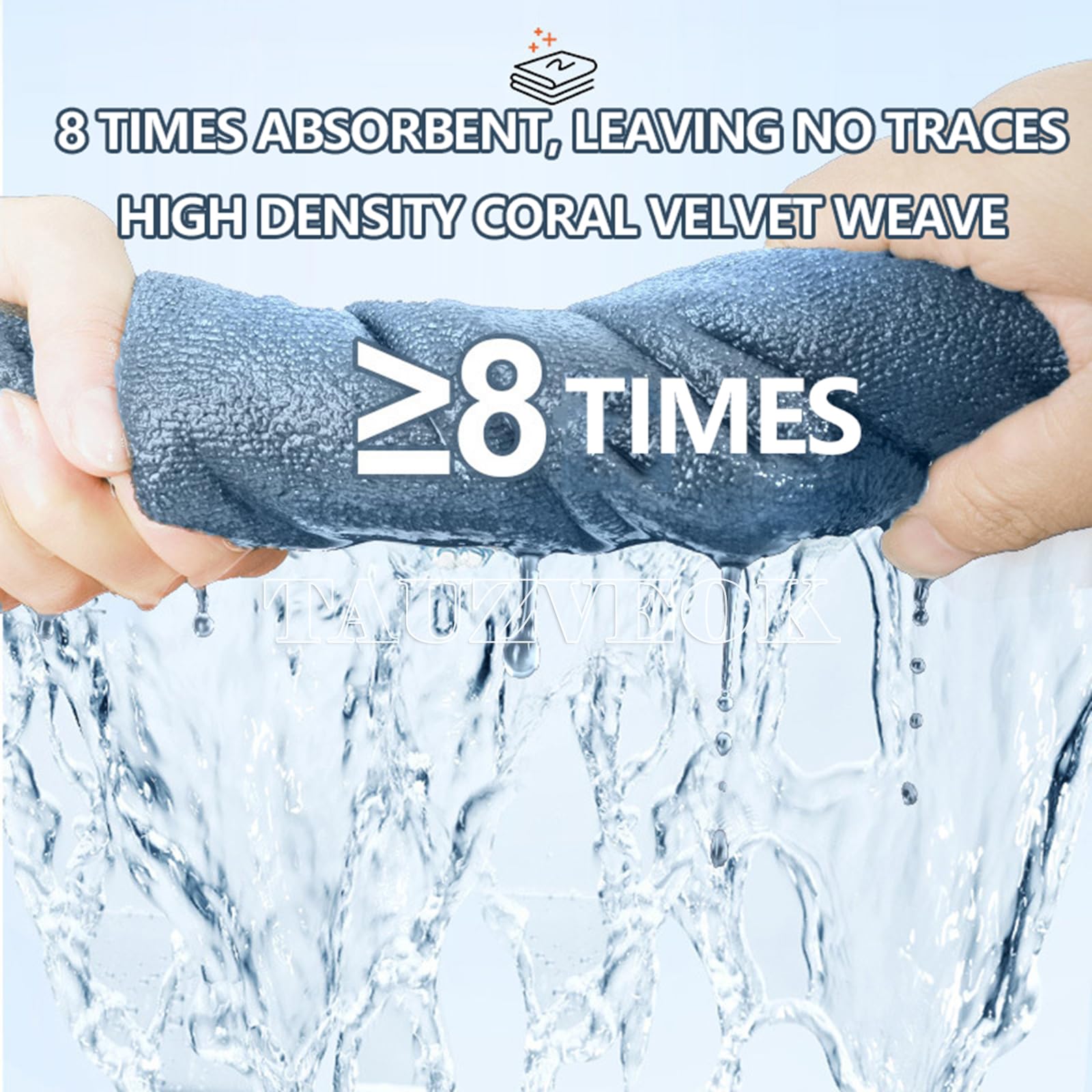 45 45cm Thickened Microfiber Cloths Set 6Pcs Lint-Free Moisture-Absorbing for Motorcycle Car Care Streak-Free Cleaning Cloths Blue — view 6