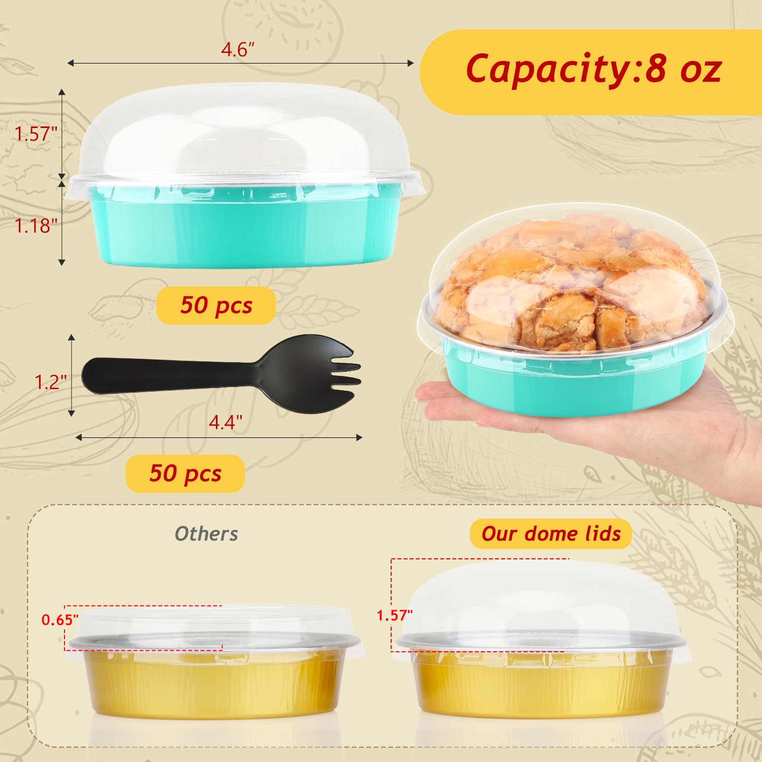 Molde Para Cupcakes LNYZQUS Mini Moldes Para Pasteles De 10 Onzas